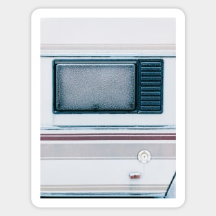 Frost-Covered Camper Van Window Sticker